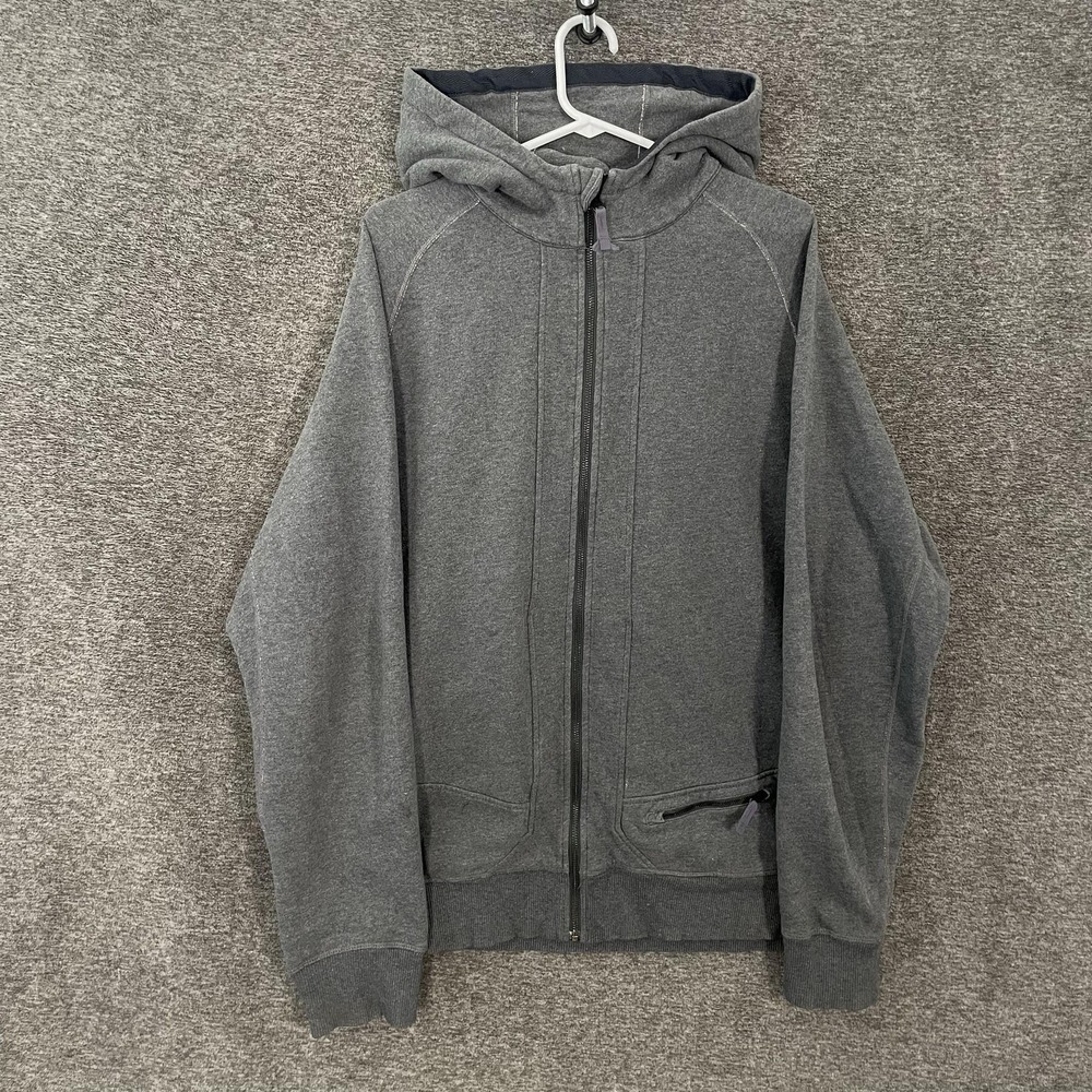Lululemon Hoodie Mens XL Gray Full Zip Fleece Sweatshirt Logo Pockets Athletic